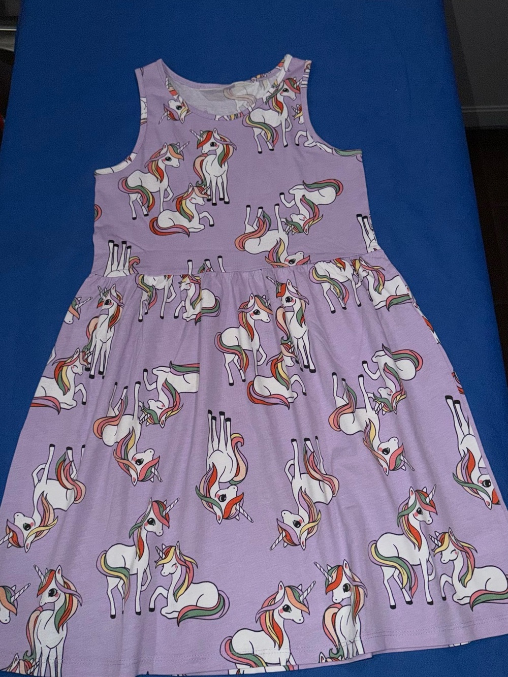H&M Lavender Unicorn Print Girls Dress